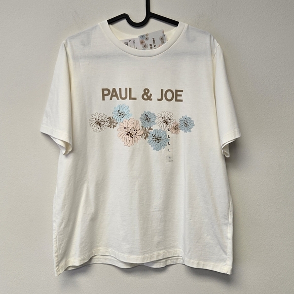 Uniqlo Paul & Joe Floral Graphic T-Shirt Off White L - Picture 1 of 8